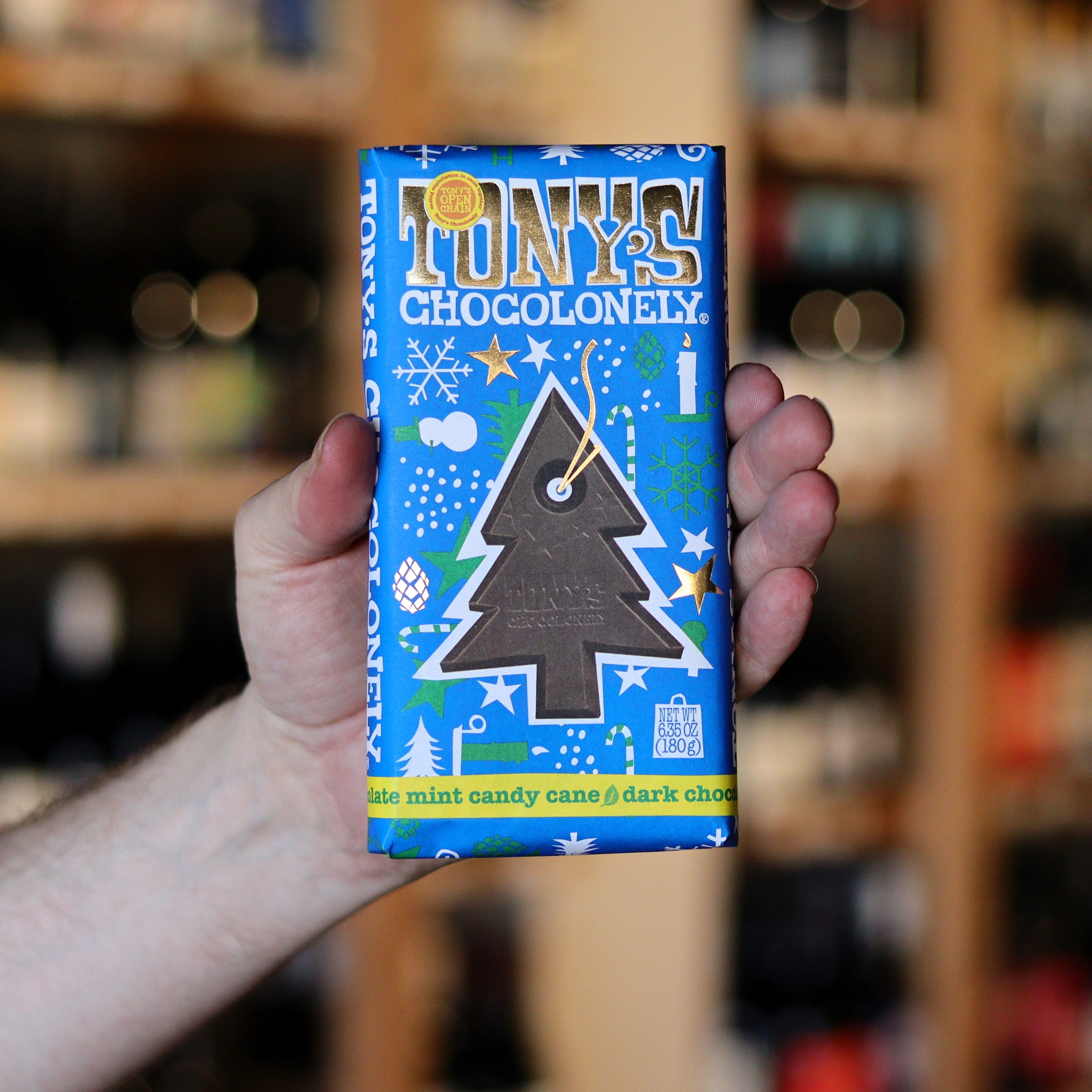 Tony'S Chocolonely - Dark Chocolate Mint Candy Cane 180G
